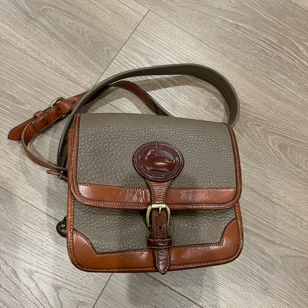Dooney & Bourke Vintage 2 tone leather flap shoulder bag